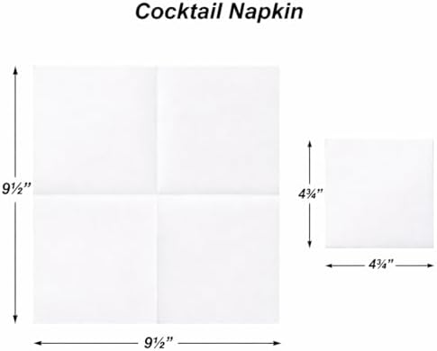 AMERICAN HOMESTEAD White Cocktail Napkins - Premium 4.75"x4.75" Dis...