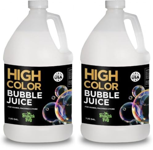 Froggy's Fog High Color Bubble Juice, Strong, Long-Lasting Bubble Solutio...