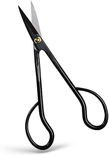 Wazakura Satsuki Bonsai Scissors 7in, Japanese Carbon Steel Pruning Shears