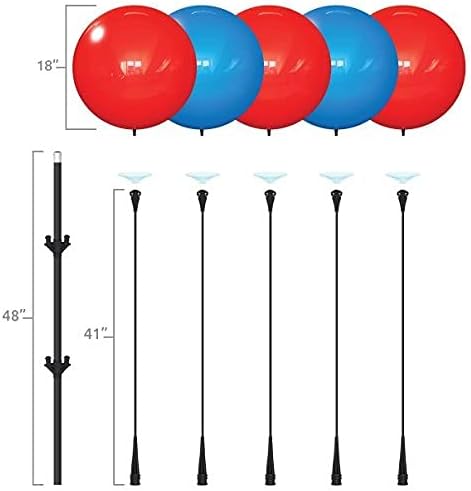 Weatherproof Reusable Balloon Cluster Kit – 5 Outdoor Balloons with Stand | D...