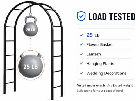 Thickened Tube Garden Arch,7.3ft Heavy-Duty Metal with 16mm Steel Tubes &...