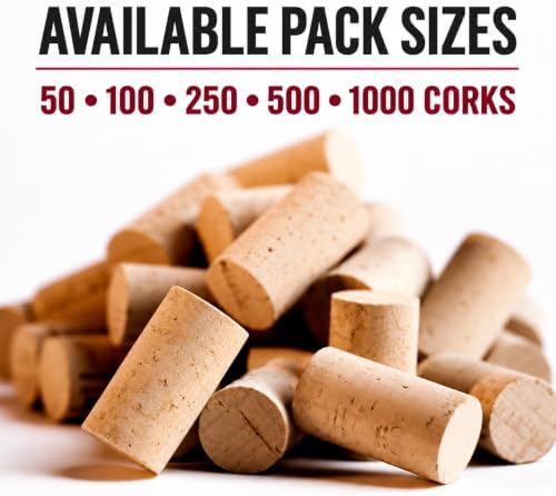50 Natural Wine Corks #9, 44 x 24 mm, Made in Portugal