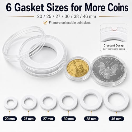 FULLCASE Coin Collector Case with 141 Capsules and 220 Currency Sleeves