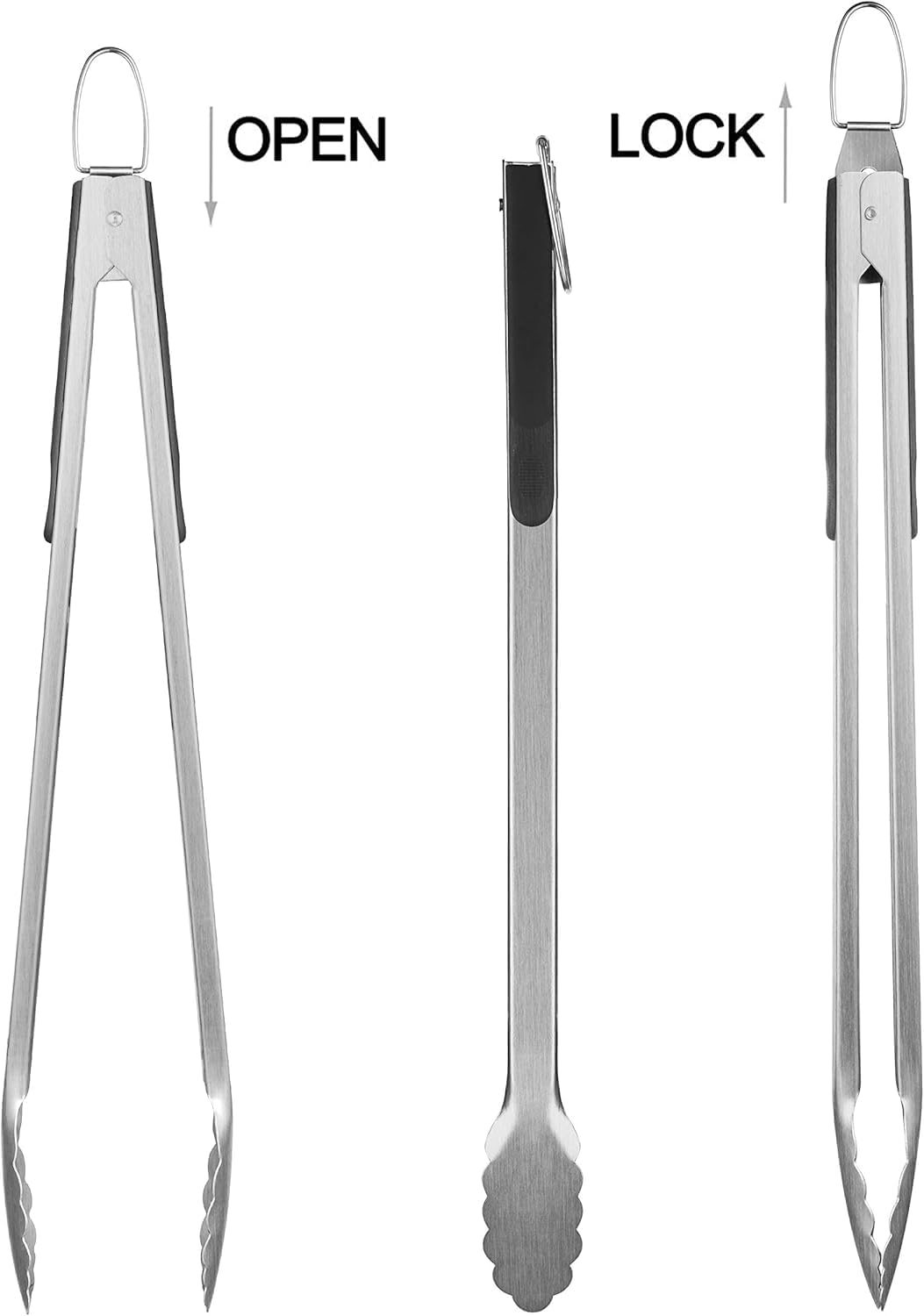 grilljoy 8PCS BBQ Grill Tools Set with Extra Thick Stainless Steel Spatula, F...