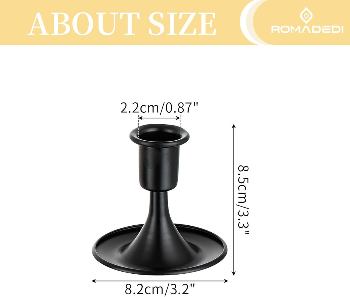 Black Candlestick Candle Holders for Taper :12 PCS Romadedi Candle Stick Hold...