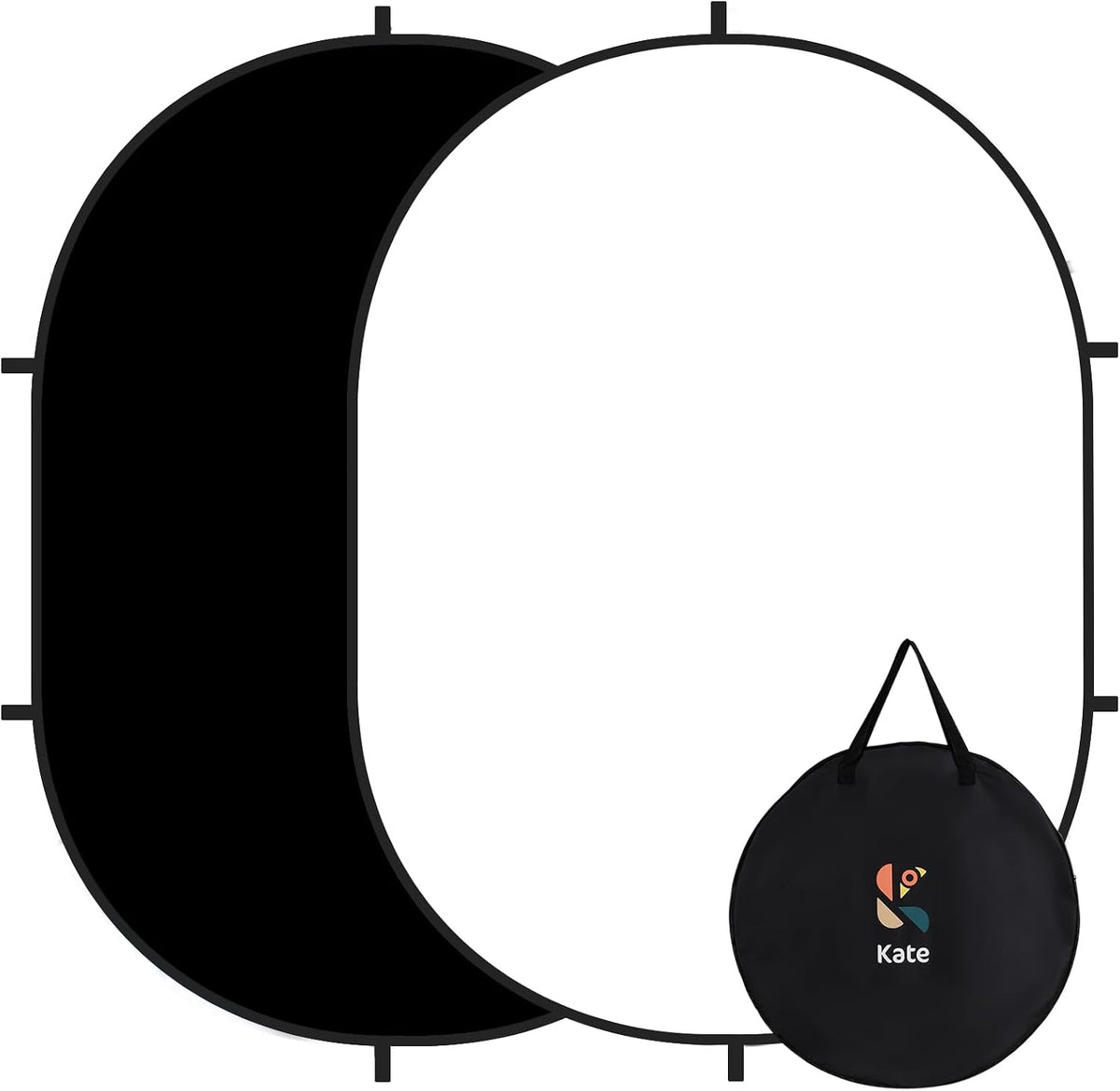 Kate Collapsible Pop-Up Black White Backdrop for Self-Tape Auditions 582