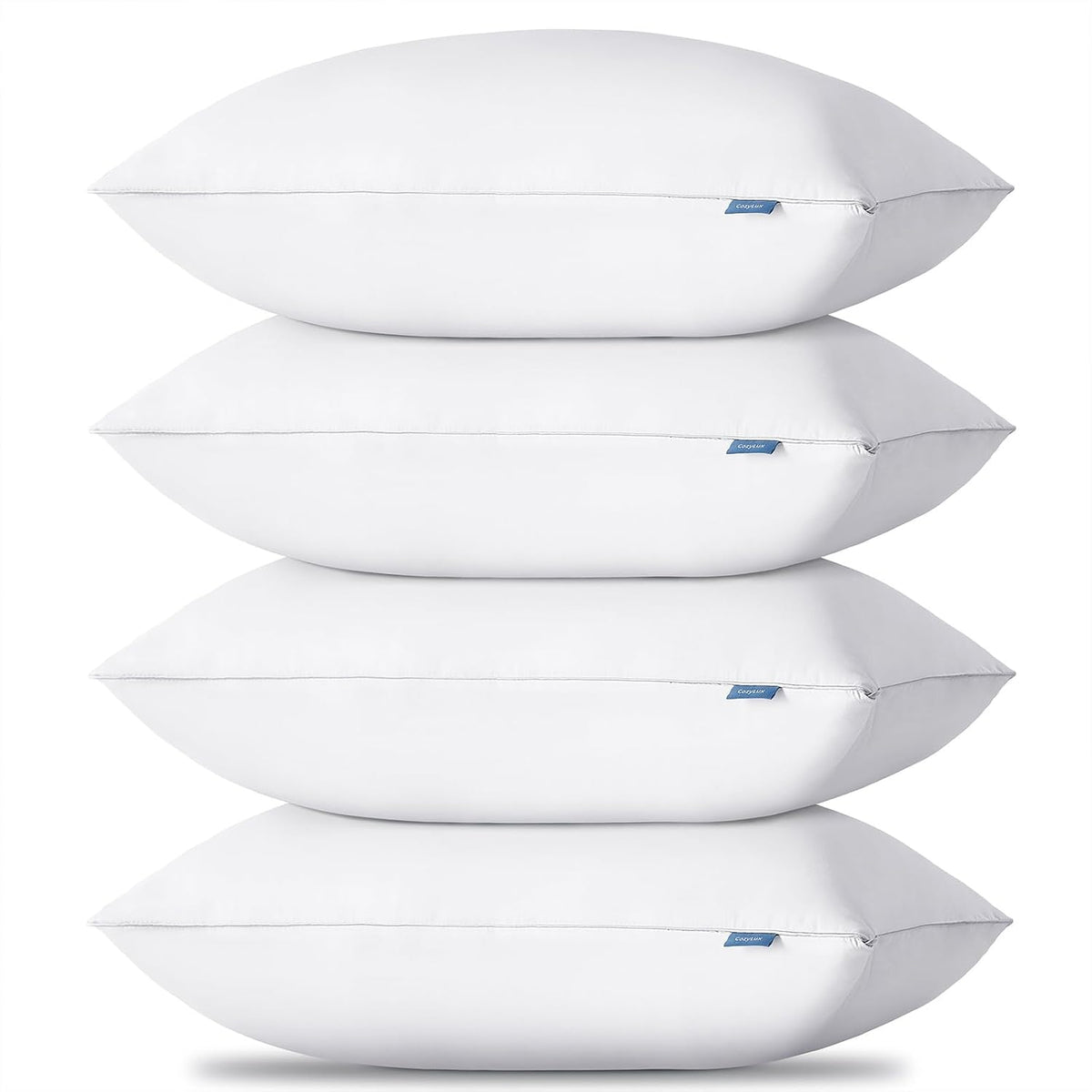 CozyLux Bed Pillows Standard Size Set of 4, 18" x 26", Medium Support