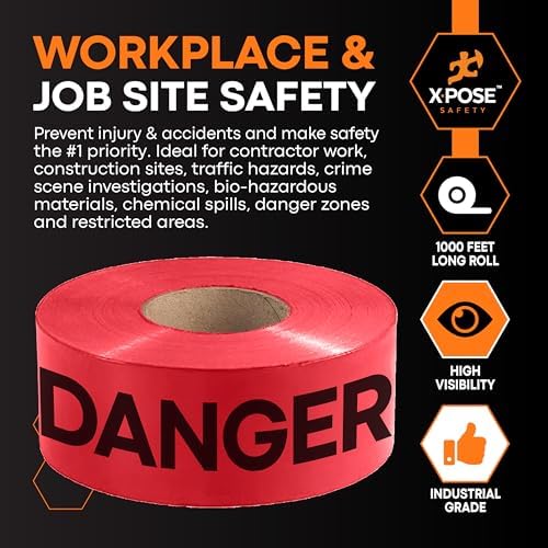 Xpose Safety Red Danger Do Not Enter Tape – Bulk (48 Rolls)