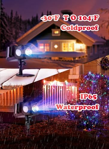 Christmas Projector Lights Outdoor 26 HD Effects (3D Ocean Wave + Patterns) W...