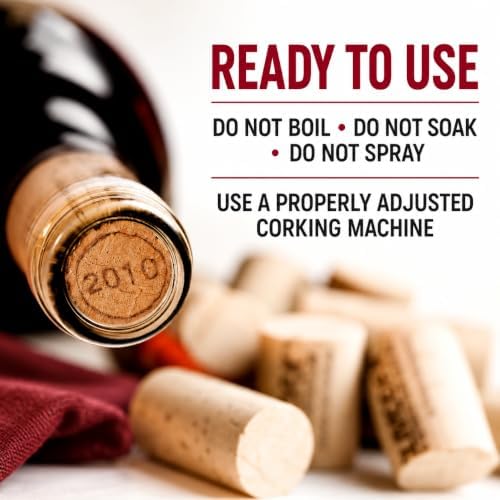 100 Natural Wine Corks #9, 44 x 24 mm, Made in Portugal
