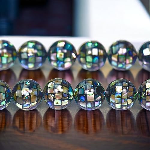 ABCGEMS AAA Abalone Shell Beads - Mosaic Round 12mm (Full Strand 33Pcs)