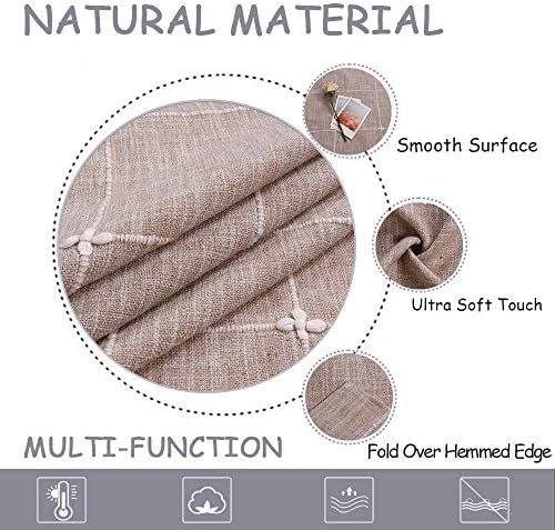 ColorBird Solid Embroidery Lattice Tablecloth Cotton Linen Dust-Proof Checker...