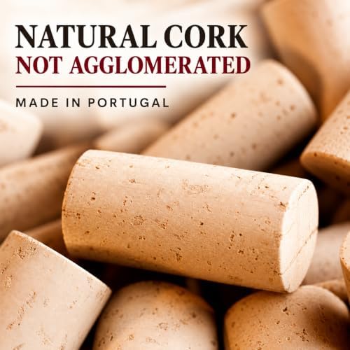 100 Natural Wine Corks #9, 44 x 24 mm, Made in Portugal