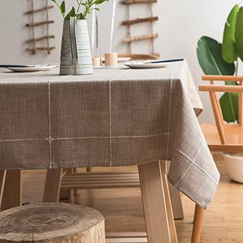 ColorBird Solid Embroidery Lattice Tablecloth Cotton Linen Dust-Proof Checker...