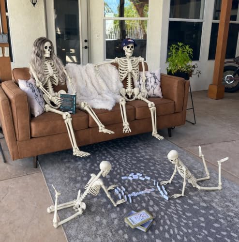 Aimeiar 5.4ft/165cm Life Size Skeleton for Halloween Decorations Outdoor/Indo...