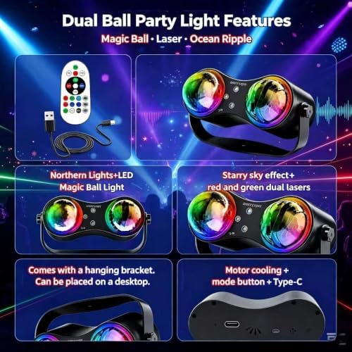 Party Disco Strobe Ocean Star Projector Light with Red/Green LED