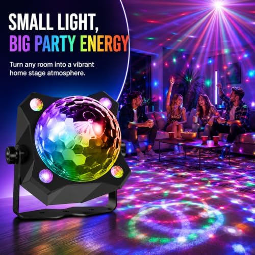 Disco Ball Light with Remote, Sound Activated Strobe and UV Blacklight