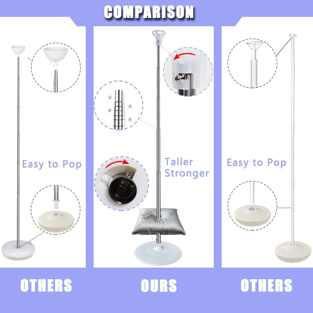 DECOJOY Balloon Columns Stand Set of 4, 7 Feet Telescoping Ballon Arches Stan...