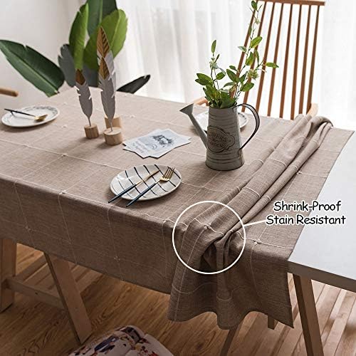 ColorBird Solid Embroidery Lattice Tablecloth Cotton Linen Dust-Proof Checker...