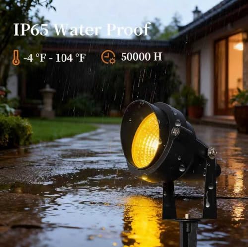 Halloween Spotlights Outdoor with Timer, Colored Warm White 15W Individual Co...