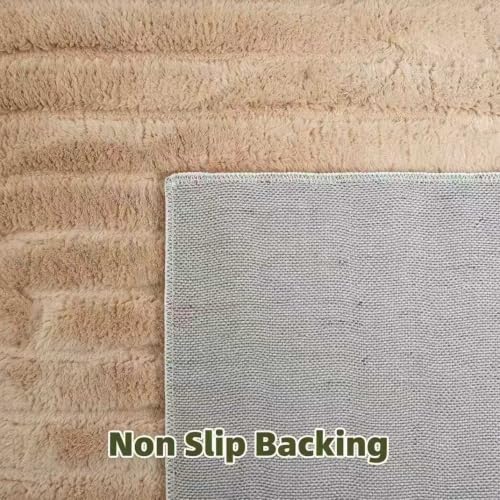 Brown Solid Area Rug 8x10, Washable Non Slip Rugs for Living Room