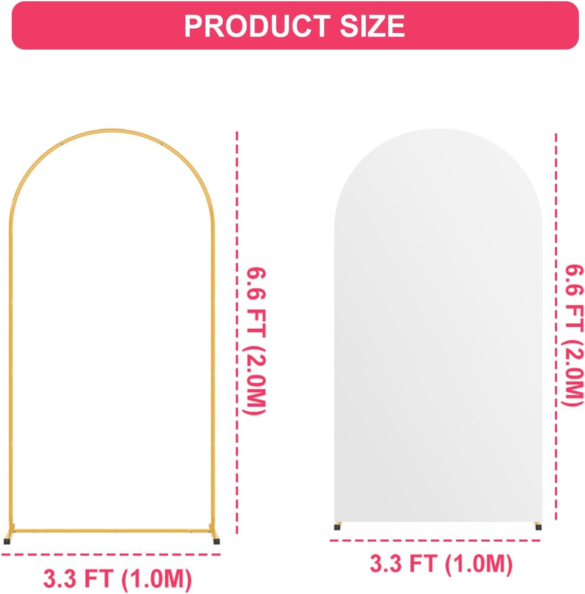 6.6FT Arch Backdrop Stand and White Cover Set,Balloon Arch Stand