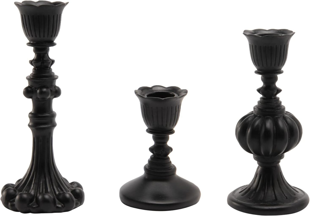 Guichifun Black Candlestick Holder Set of 3 Living Room Decor