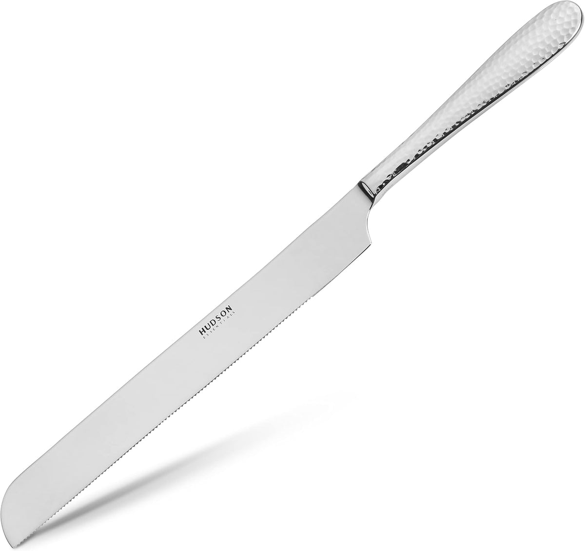 Hudson Essentials Bergamo Hammered 18/10 Stainless Steel Wedding Cake Knife &...