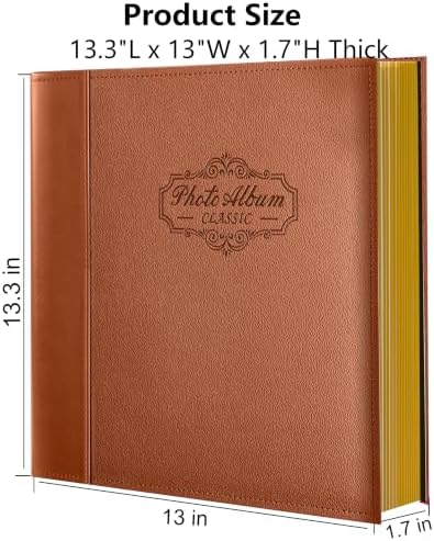 Photo Album Holds 3X5, 4X6, 5X7, 6X8, 8X10 Photos, Leather Cover, Magnetic Se...
