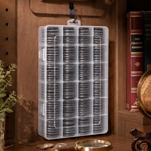 FULLCASE Coin Capsules for Collectors, 168-Piece Storage Case,Fits 20-46mm