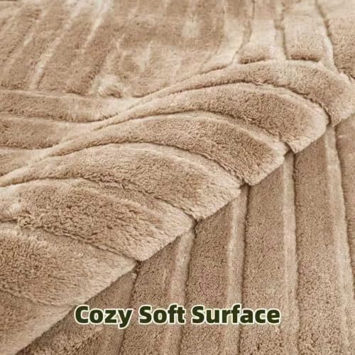 Brown Solid Area Rug 8x10, Washable Non Slip Rugs for Living Room