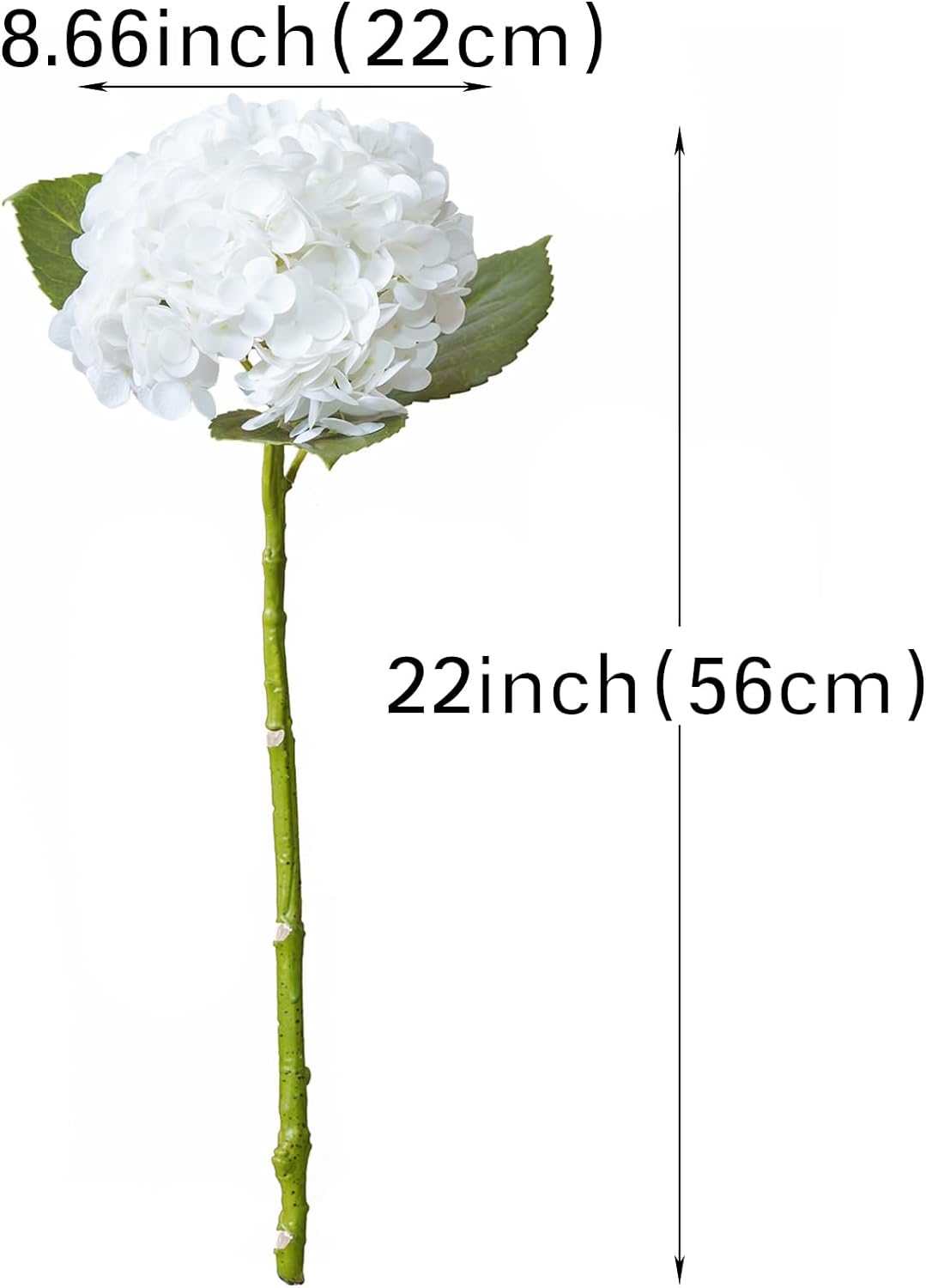 DUYONE 22in Soft Real Touch Hydrangea Artificial Flowers, Large Long Stem Lat...