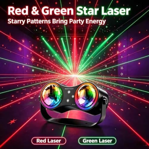 Party Disco Strobe Ocean Star Projector Light with Red/Green LED