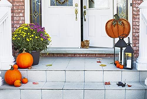 Aecipl Metal Pumpkin Garden Stakes Fall Decor Autumn Decorative Yard Signs