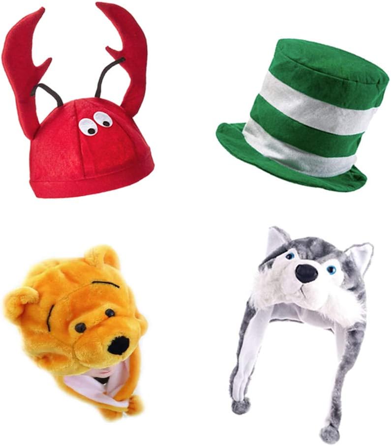 6 Novelty Party Hats, Funny Costume Hats for Photo Booth Props