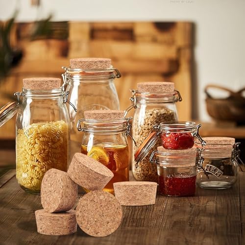 40 Pack 2.1 Inch Wine Bottle Cork Stoppers, Jar Stoppers, Cork Plugs for Bott...