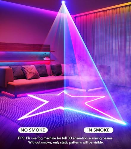 KeoBin App DJ Laser Light, 200+ 3D Animations, Custom Text & Patterns