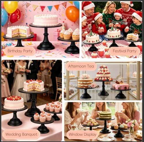 3 Pcs Cake Stand Set,8"/10"/12" inch,Metal Cupcake Holders Sta...