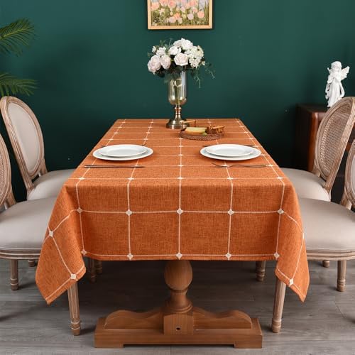 Zobesta Orange Tablecloths Rectangular 86x53 Inch Fall Table Cloth Linen