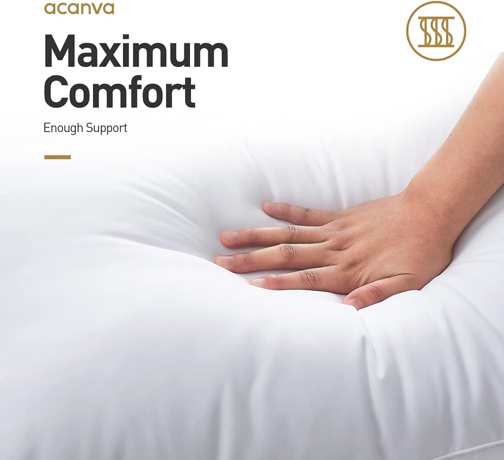 Acanva Bed Pillows for Sleeping, Cooling Hotel Quality with Premium Soft 3D D...