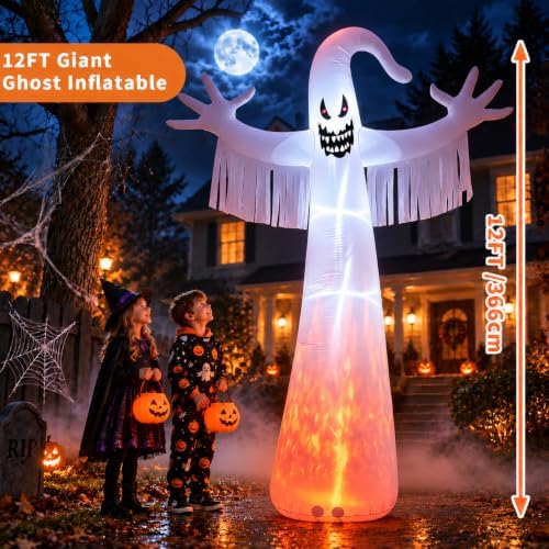 12 FT Giant Halloween Inflatable Ghost, Outdoor Yard Decoration