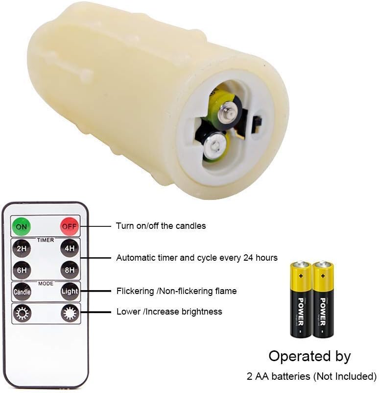 9 Pack Flameless Pillar Candles Battery Operated with Remote Timer