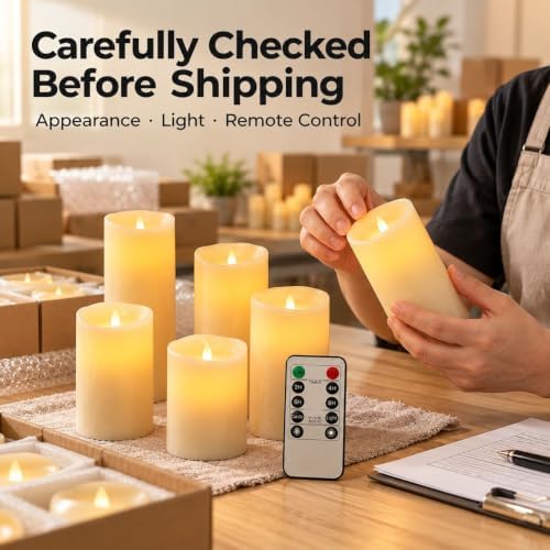 Enido Set of 24 Outdoor LED Candles, Battery Operated Flickering Waterproof C...