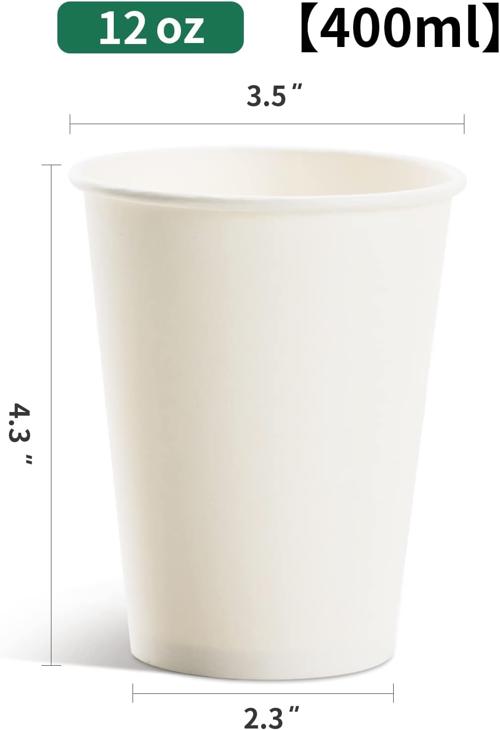 RACETOP Coffee Cups 12 oz, 1000 Pack Disposable Paper Cups