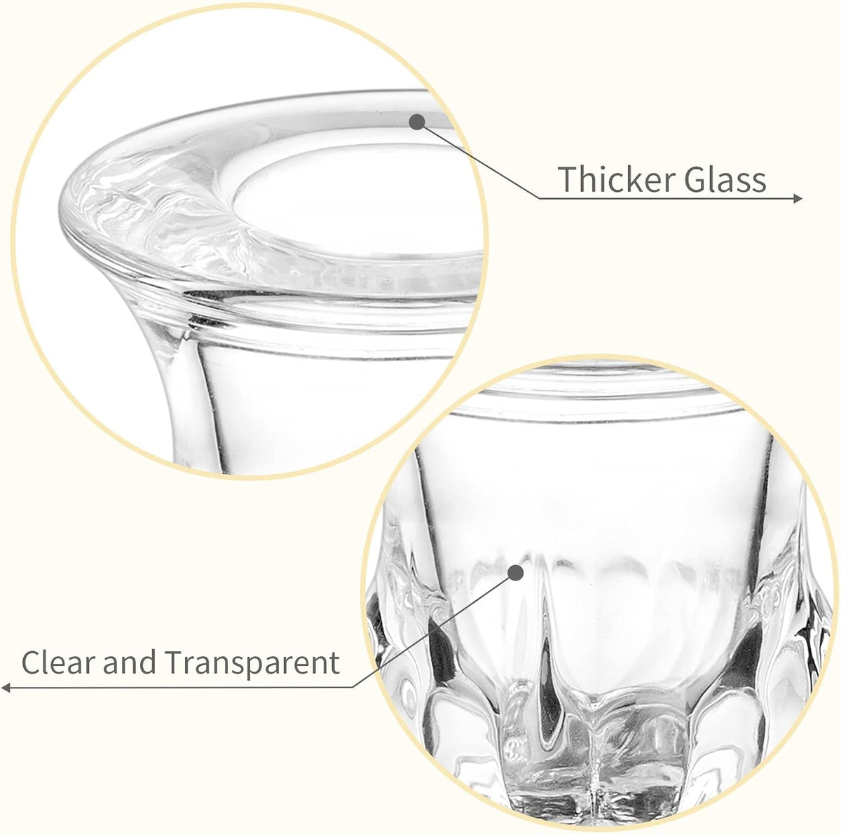 Romadedi Glass Taper Candle Holders, Clear, Pack of 20