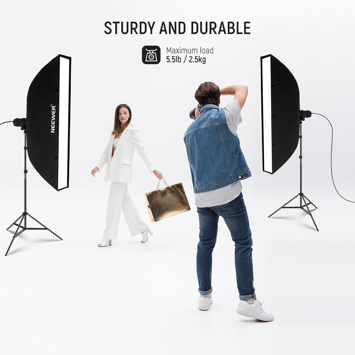 NEEWER Photography Light Stand, 7 Feet / 210cm Aluminum Alloy (2 Pieces)