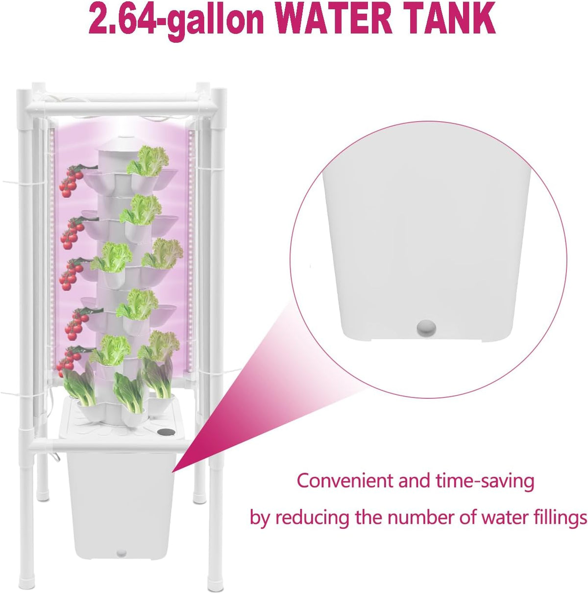 30-Plant Hydroponics Tower Vertical Growing System Kit, Indoor Garden Planter...