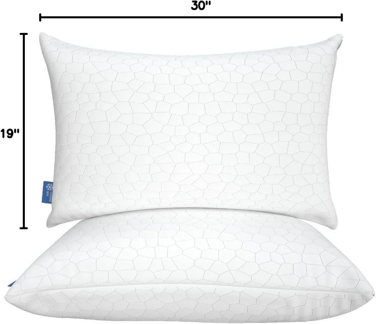 QUTOOL Cooling Pillow for Sleeping, CertiPUR-US Shredded Memory Foam Queen Pi...