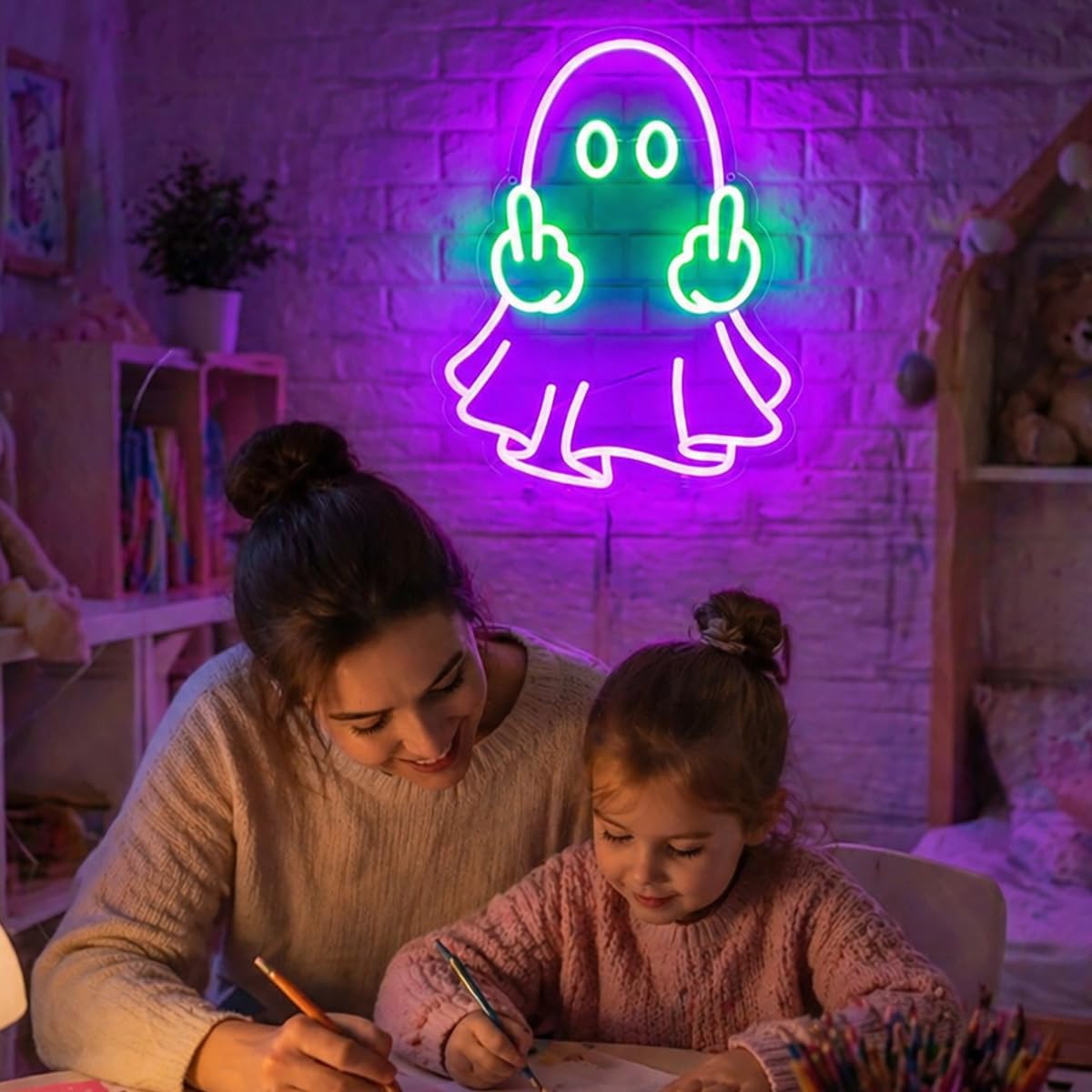 Neon Sign, Ghost Neon Signs for Wall Decor LED Signs Neon Light