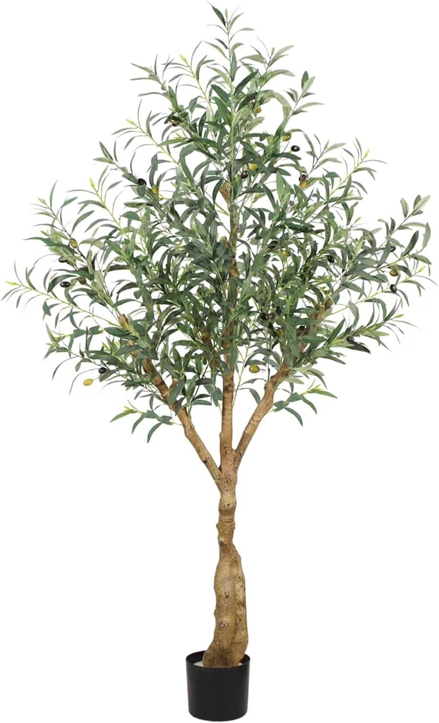 Olive Trees Artificial Indoor, 5FT Tall Faux Olive Tree with Lush Leaves and ...